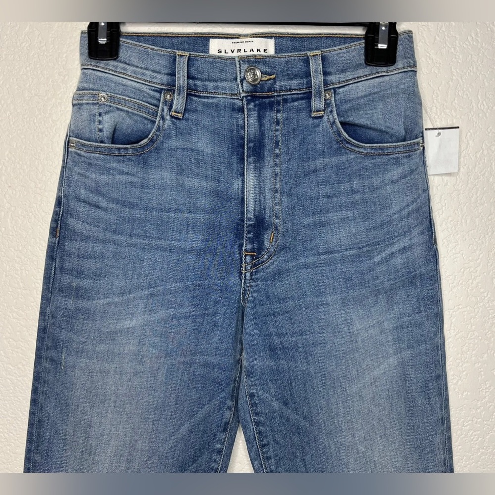 SLVRLAKE Denim Roxy Jeans in Love to Burn Wash High Rise Straight Size 30. - Picture 7 of 9